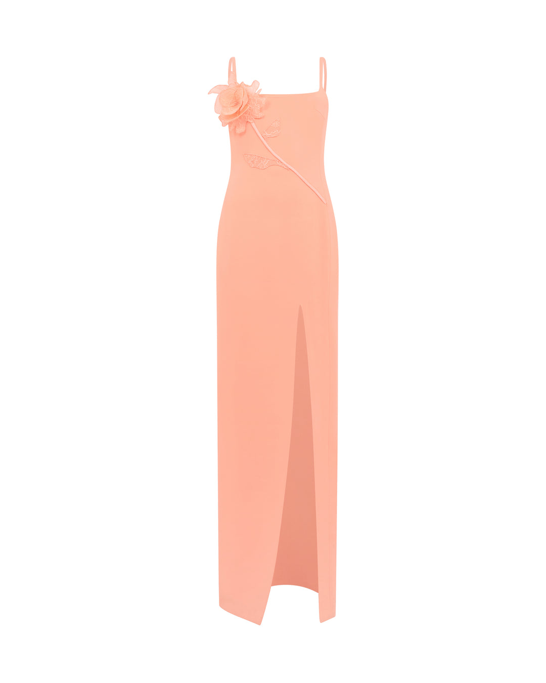 David Koma LACE ROSE EMBROIDERED GOWN IN PEACH PEACH / 8 David Koma LACE ROSE EMBROIDERED GOWN IN PEACH PEACH / 8