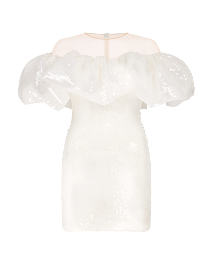 PUFF TOP DETAIL SEQUIN MINI DRESS