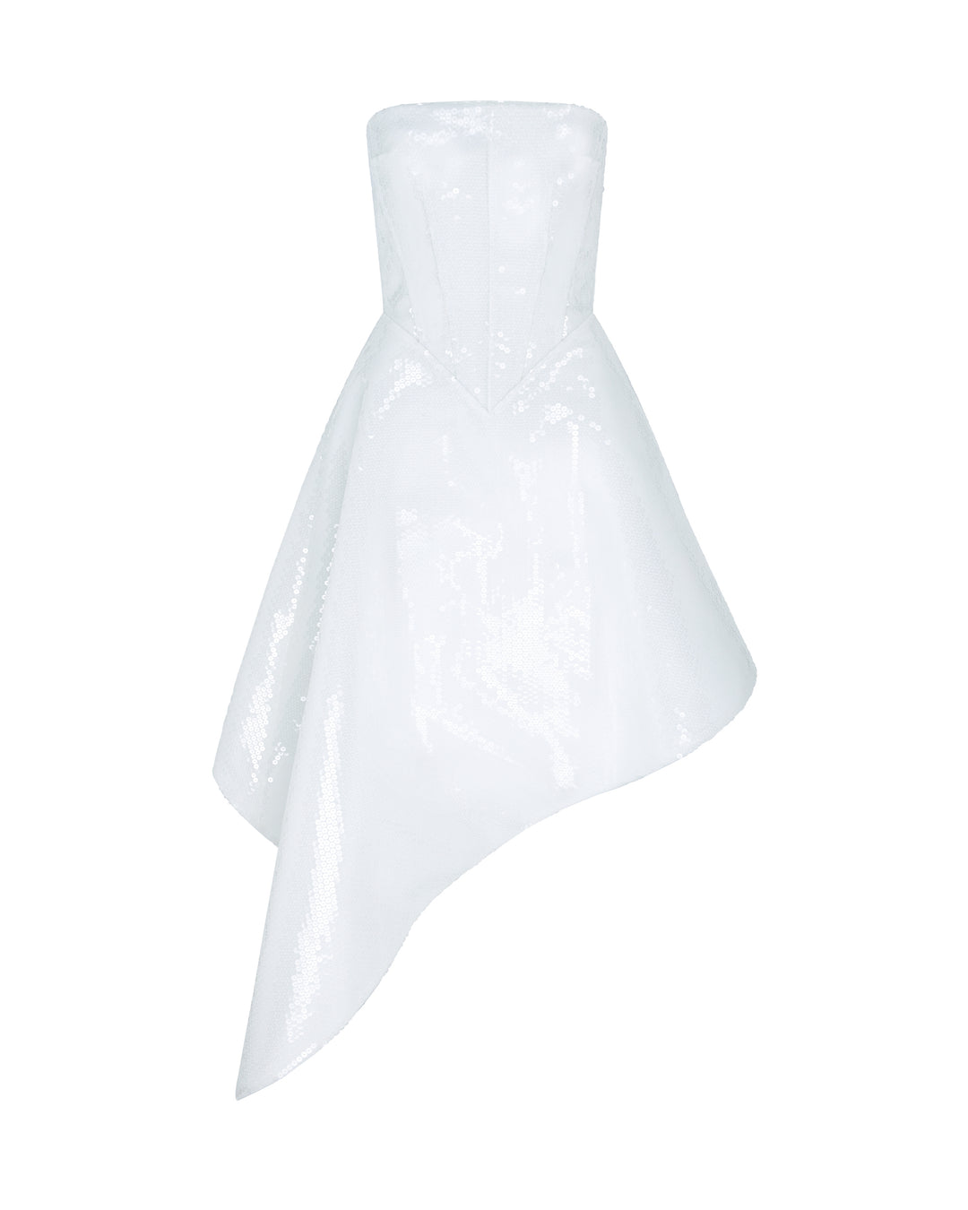 David Koma ASYMMETRIC HEM SEQUIN MIDI DRESS White / 8 David Koma ASYMMETRIC HEM SEQUIN MIDI DRESS White / 8