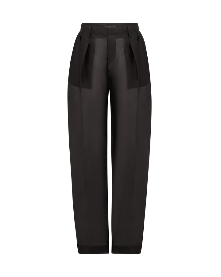 DOUBLE PLEATED ORGANZA TROUSERS
