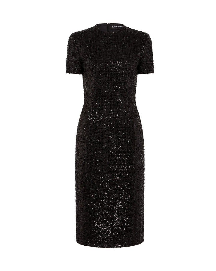SEQUIN BOUCLE MIDI DRESS