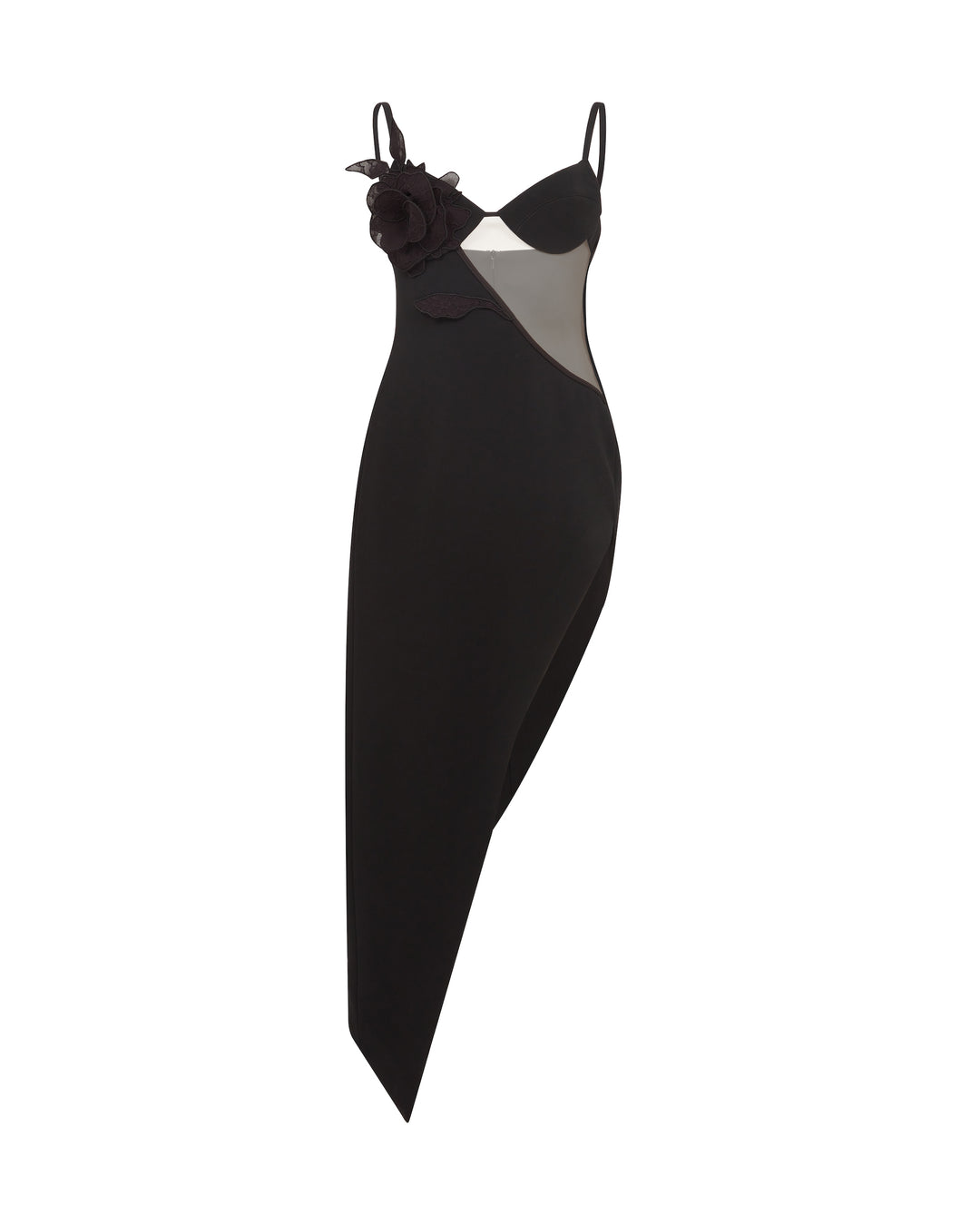 David Koma LACE ROSE OPEN LEG MIDI DRESS Black / 10 David Koma LACE ROSE OPEN LEG MIDI DRESS Black / 10