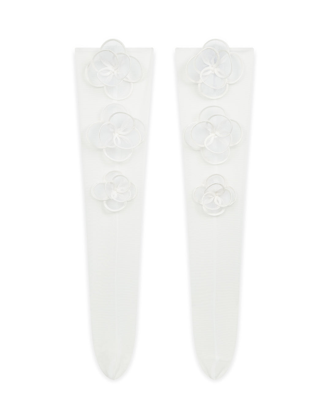 MESH SOCKS WITH 3D FLOWER IN WHITE