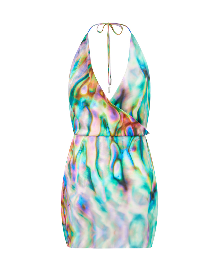 MOTHER OF PEARL PRINT MINI CAMI DRESS