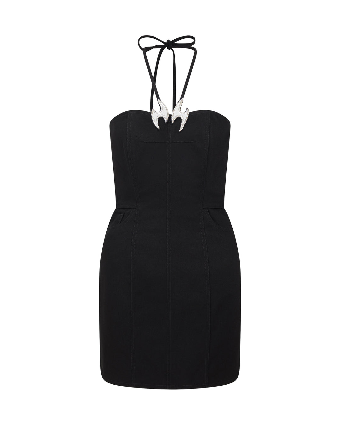 CRYSTAL & PLEXI EMBROIDERY FISH HOOK DENIM DRESS – David Koma