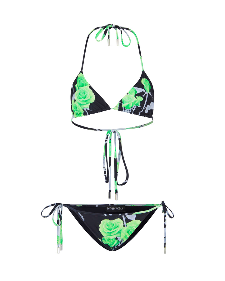 GREEN ROSE TRIANGLE BIKINI