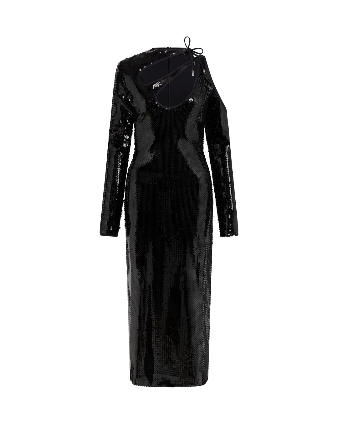 BLACK SEQUIN CUT-OUT PENCIL DRESS – David Koma
