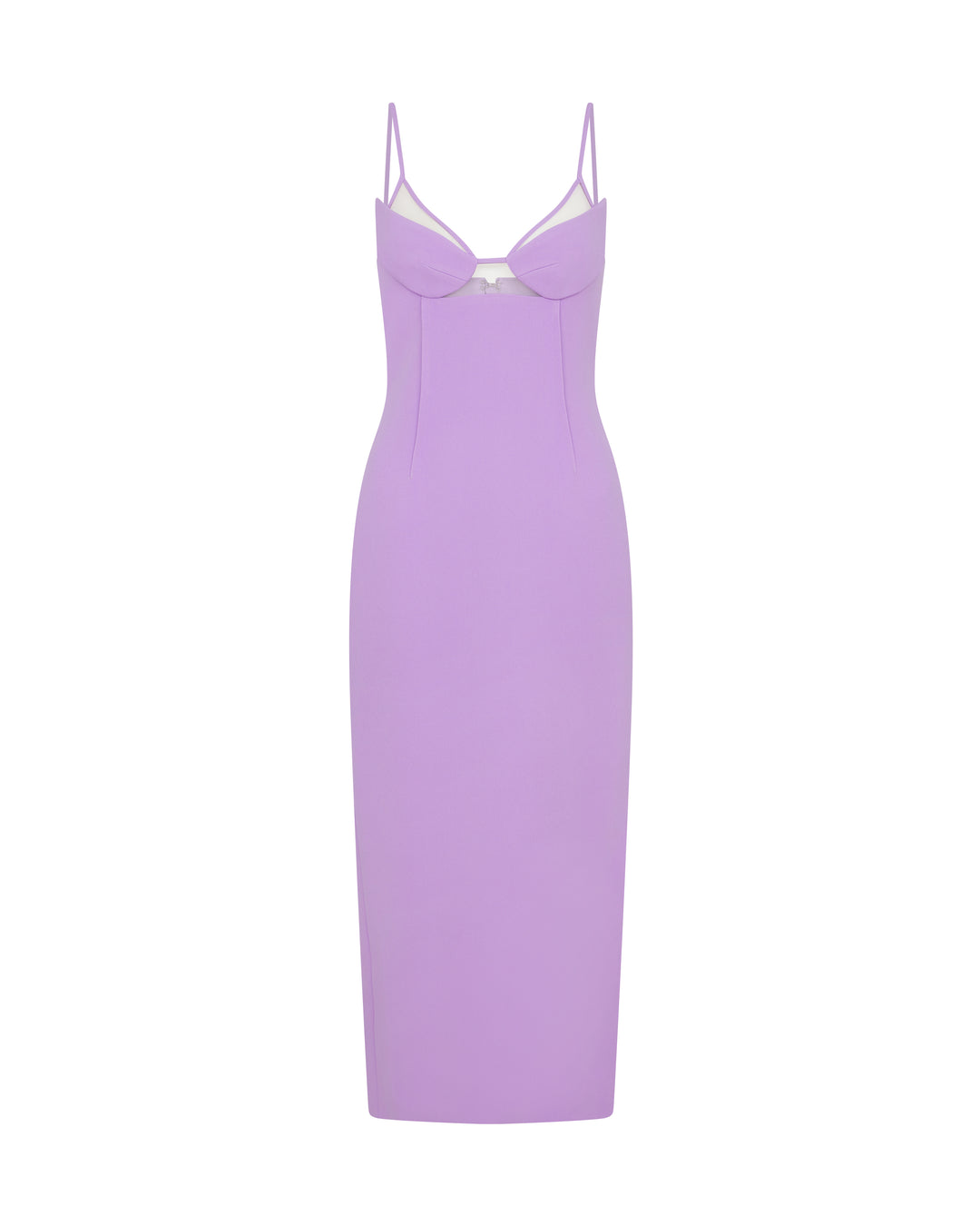 LILAC STATEMENT CUP MIDI DRESS