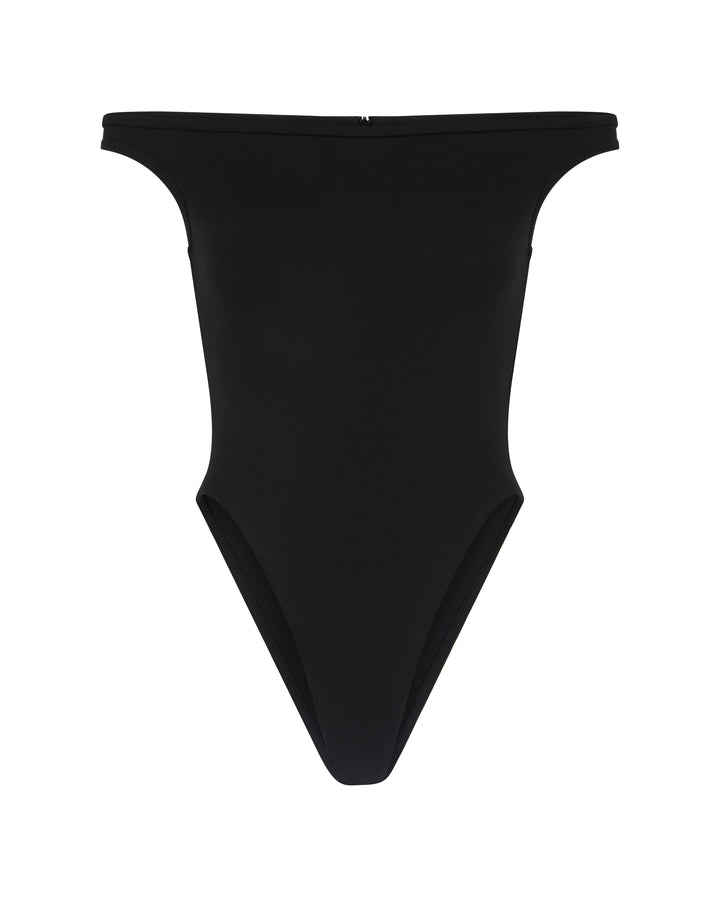 BLACK OFF-SHOULDER BODYSUIT