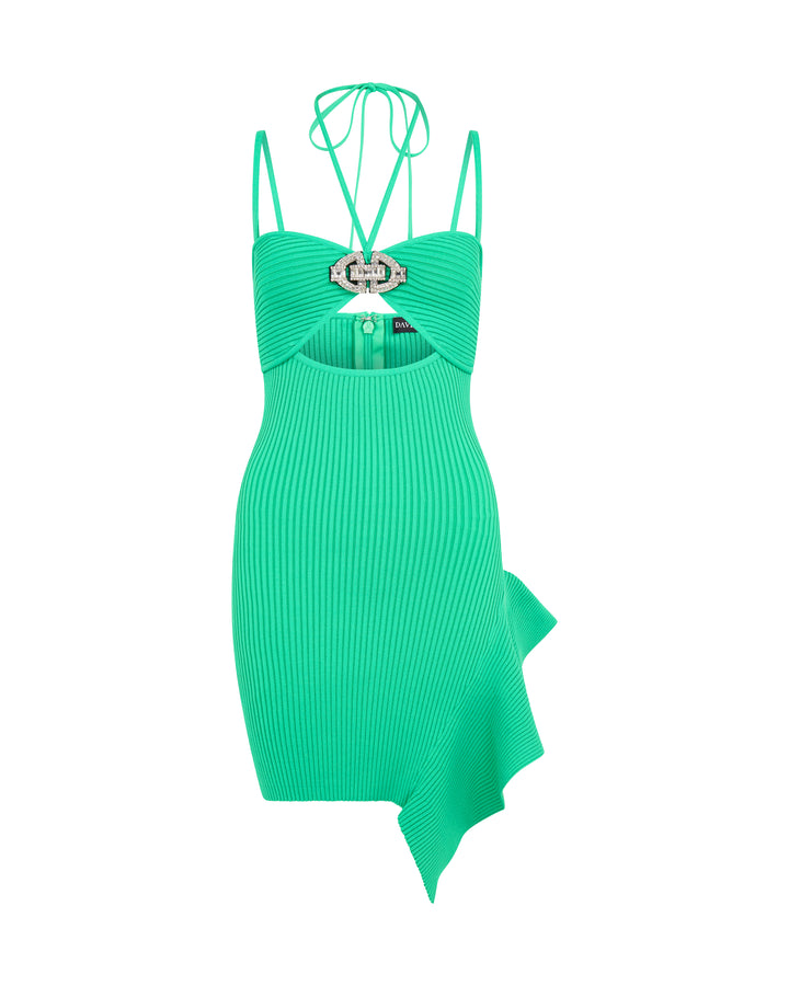 KNITTED BUCKLE MINI DRESS