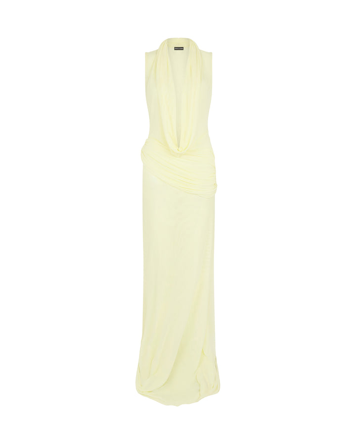 PLUNGE NECKLINE SLEEVELESS GOWN