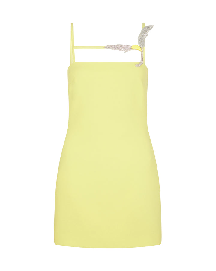 CAMI MINI DRESS WITH CRYSTAL HUMMINGBIRD