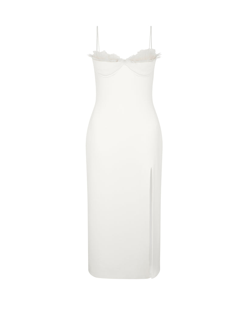 RUFFLE&FEATHER BALCONETTE BRA OPEN LEG MIDI DRESS – David Koma