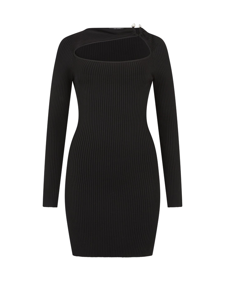 CRYSTAL BUCKLE MINI DRESS