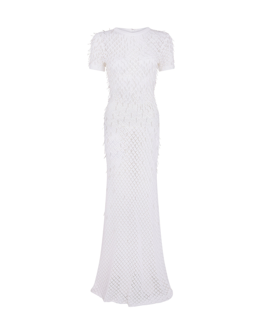 GLASS BUGLE EMBROIDERED KNIT GOWN