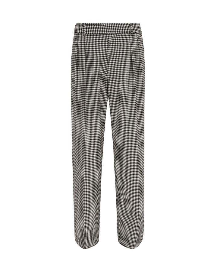 WIDE LEG HOUNDSTOOTH TUXEDO TROUSERS