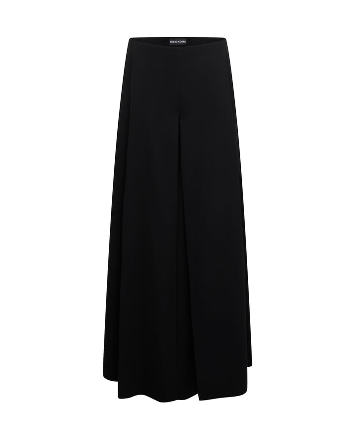 WIDE LEG FLOWY TROUSERS IN BLACK