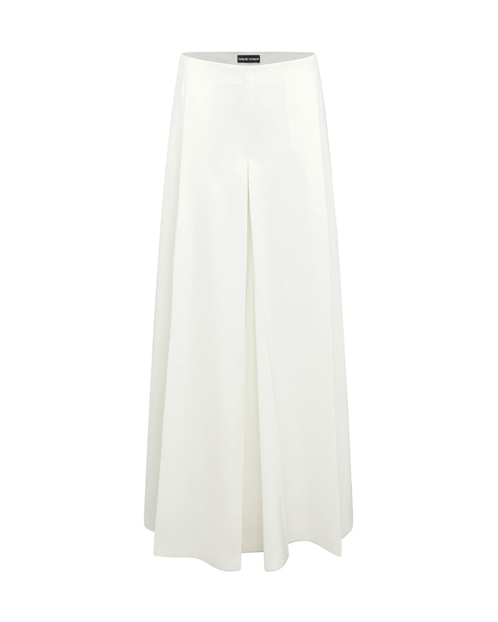 WIDE LEG FLOWY TROUSERS IN WHITE