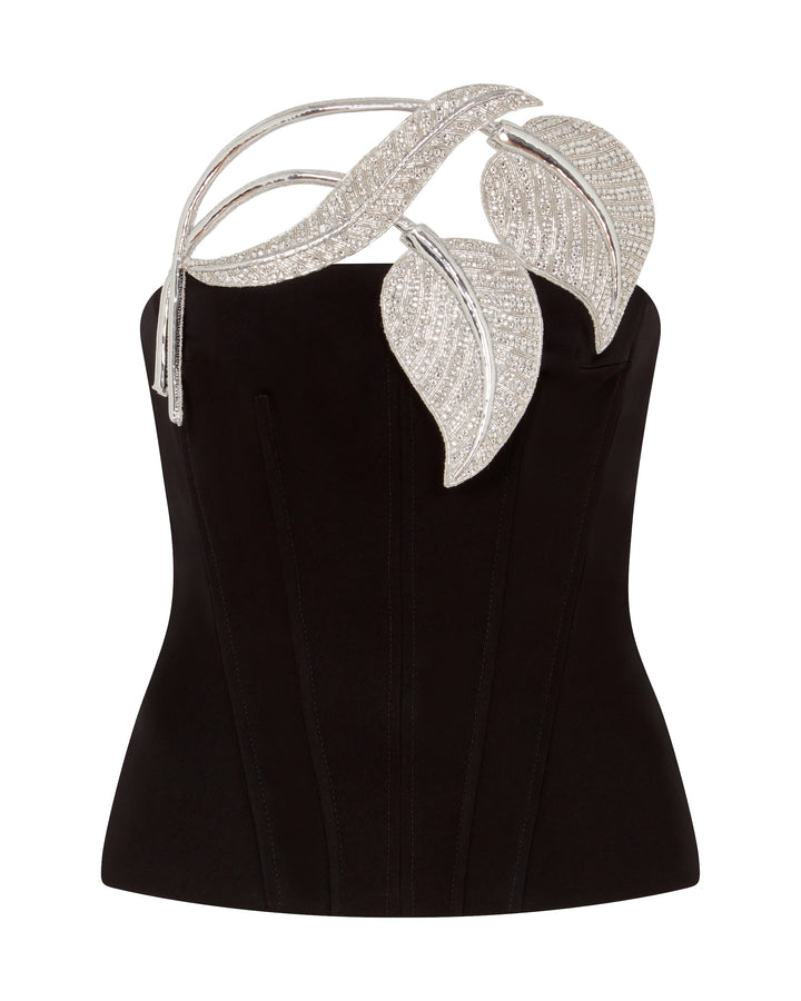 CRYSTAL LEAF CORSET TOP