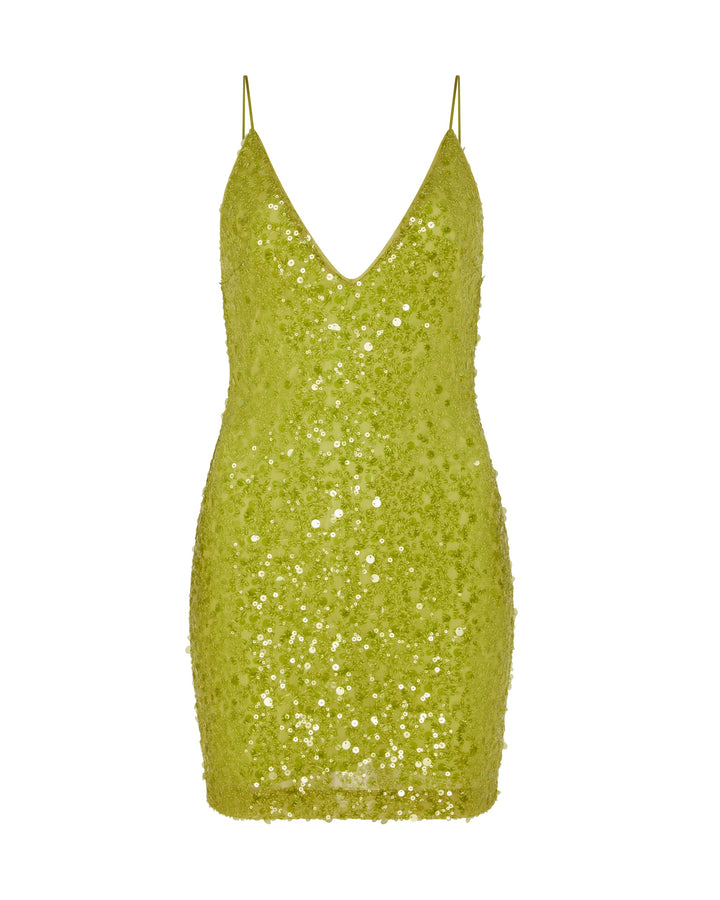 SEQUIN MINI DRESS IN GREEN