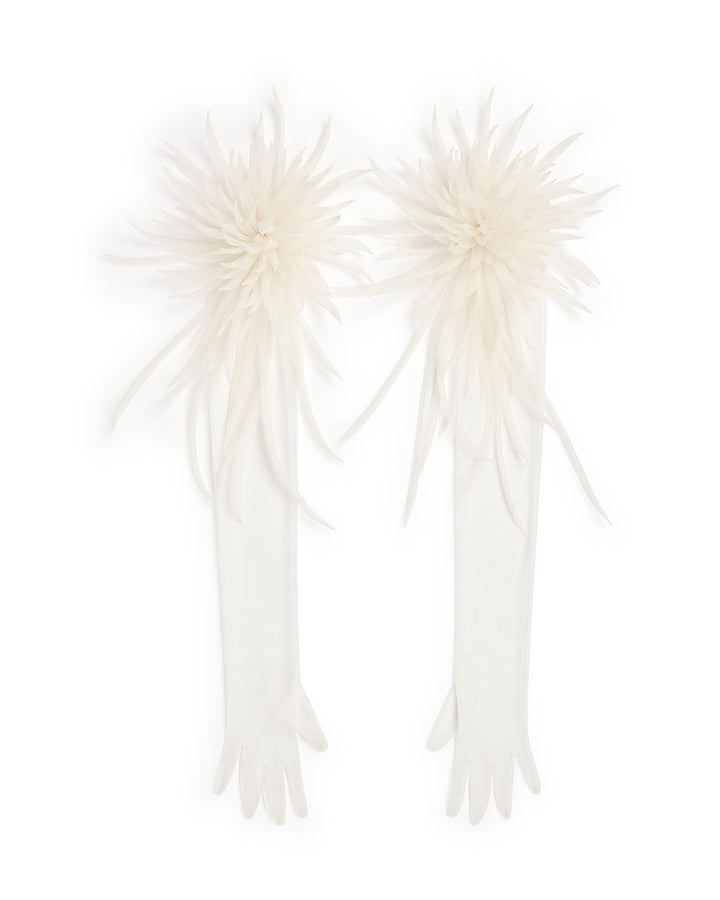 CACTUS DAHLIA EMBROIDERED LONG GLOVES