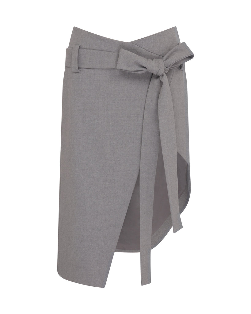 ◆ojos◆ Reversible Midi Padded Skirt Grey 24FW-SK01-GR GLAMOROUS Gray Ribbed Knit Midi Skirt - Versatile & Stylish