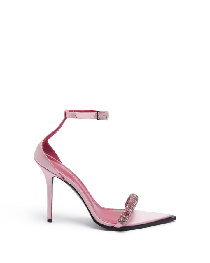 CRYSTAL STILETTO SANDALS IN PINK