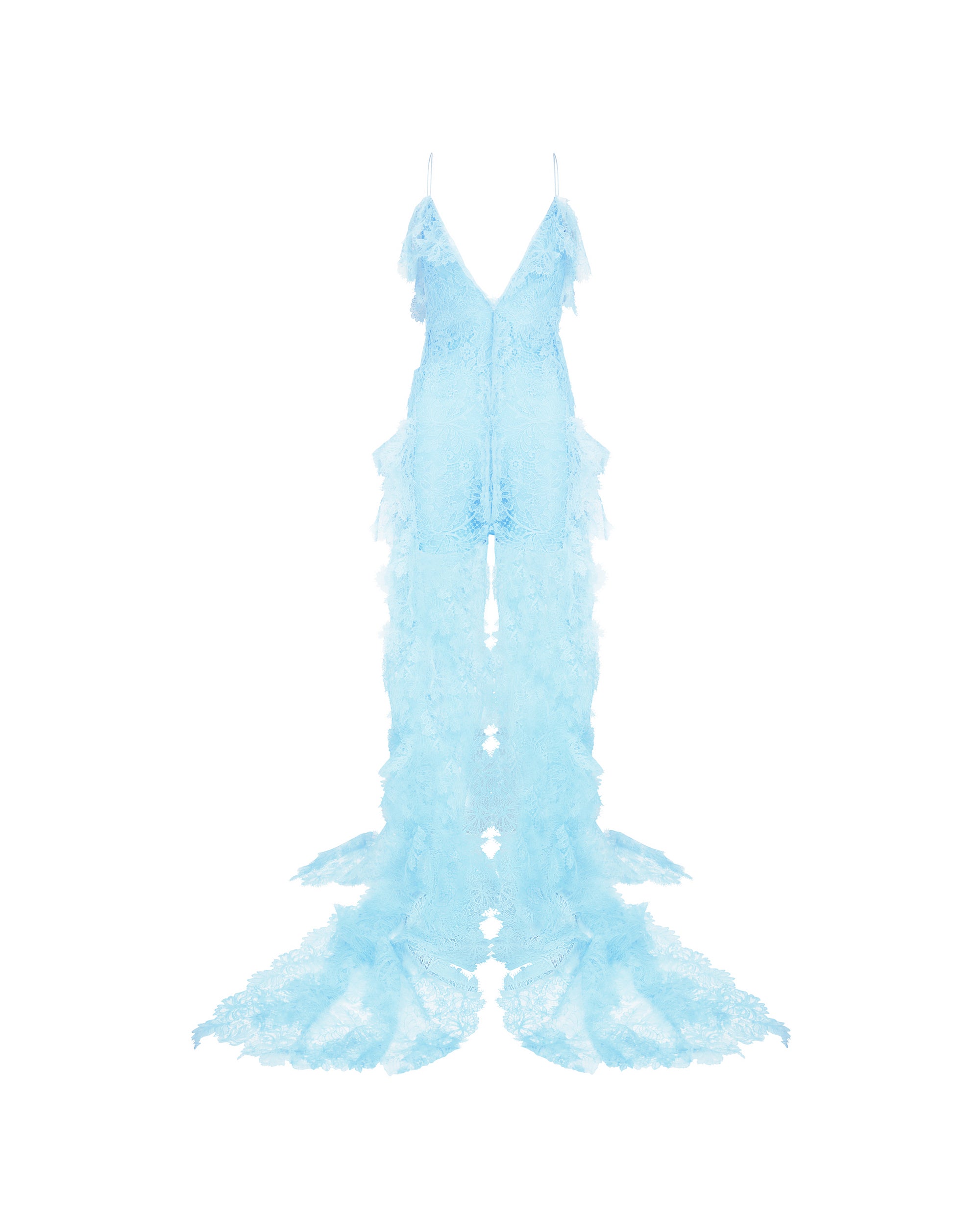 ワンピース DAVID KOMA Women Dresses RE25DK58D BL SI BLUE FEATHER FLOWERS AND CHAIN ONE-SHOULDER DRESS – David Koma