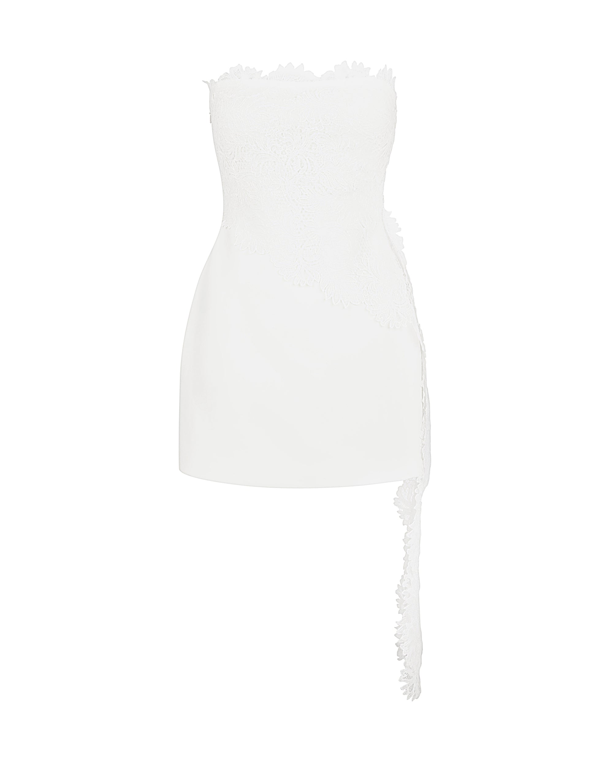 ASYMMETRIC LACE TOP MINI DRESS – David Koma