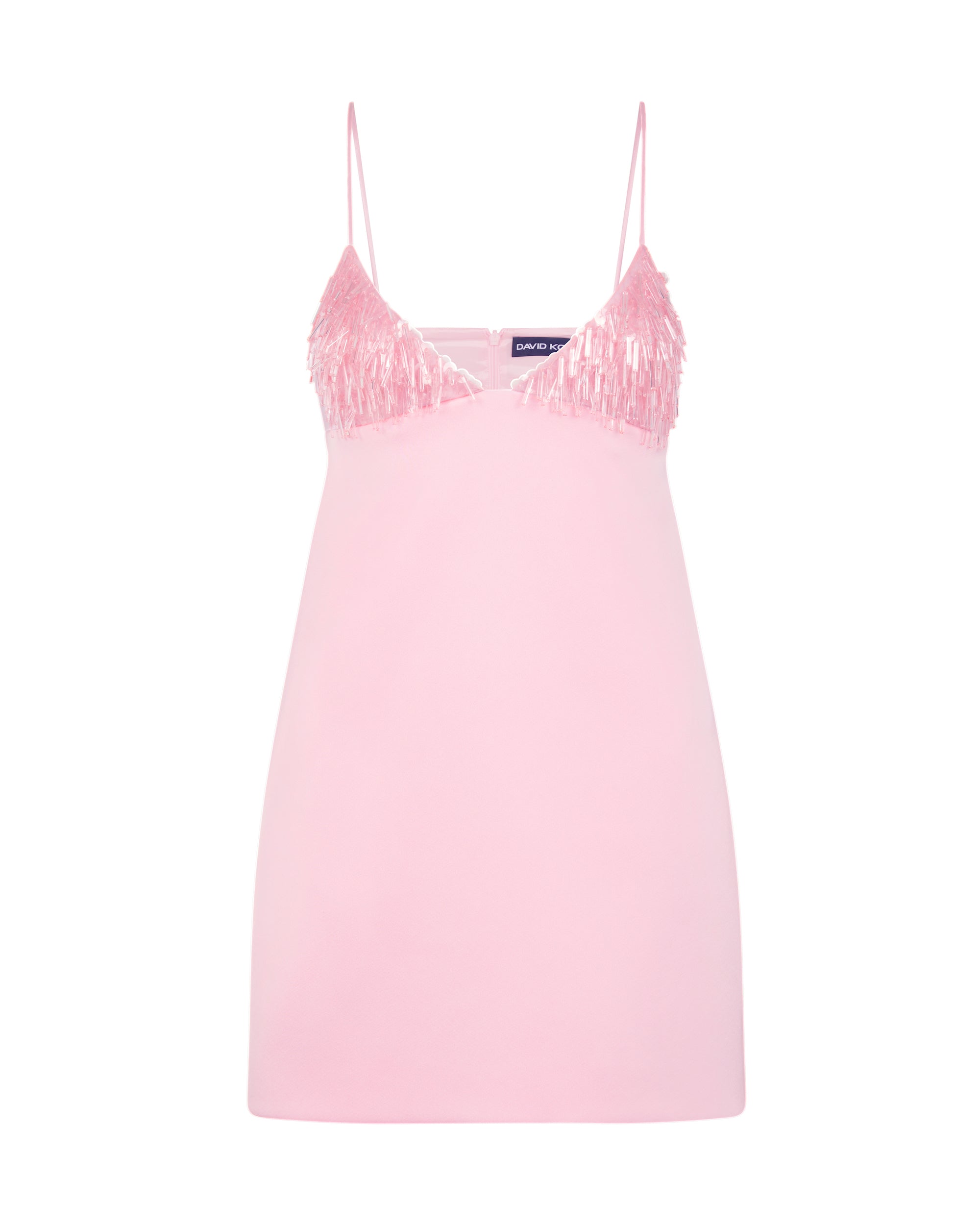 david koma TRIANGLE BRA EMBROIDERY MINI DRESS SOFT PINK