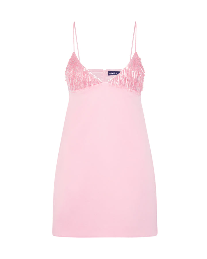 TRIANGLE BRA EMBROIDERY MINI DRESS