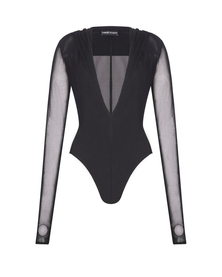 LONG SLEEVE BODYSUIT WITH HOODIE