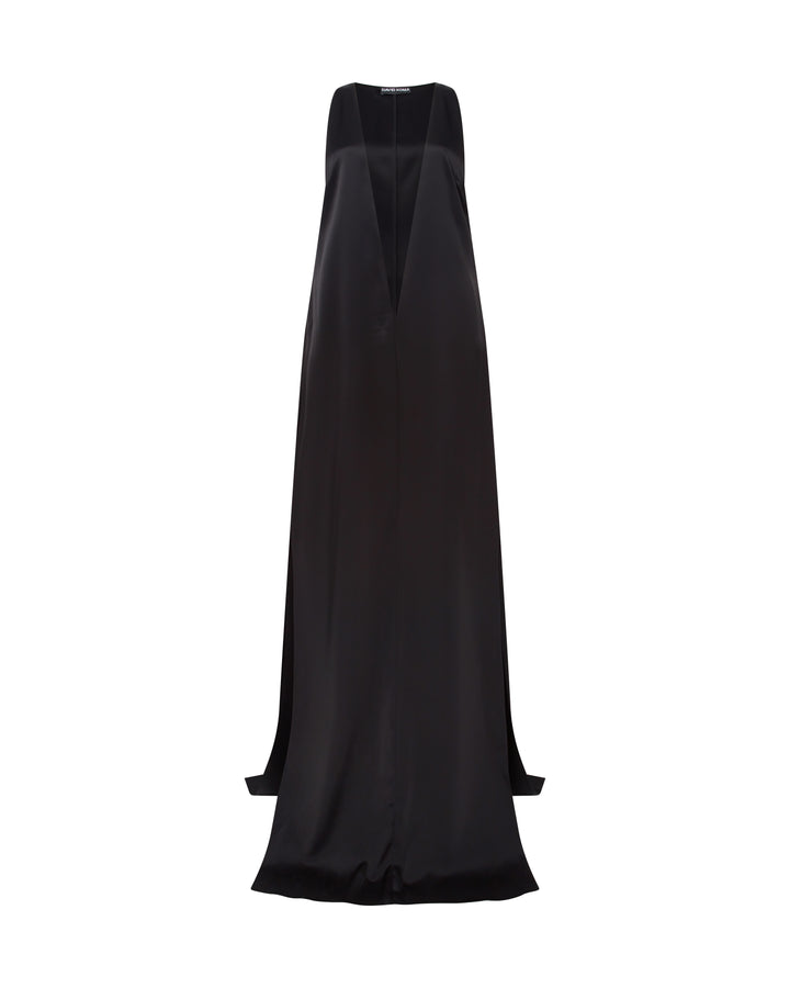 SATIN V NECK MAXI TUNIC