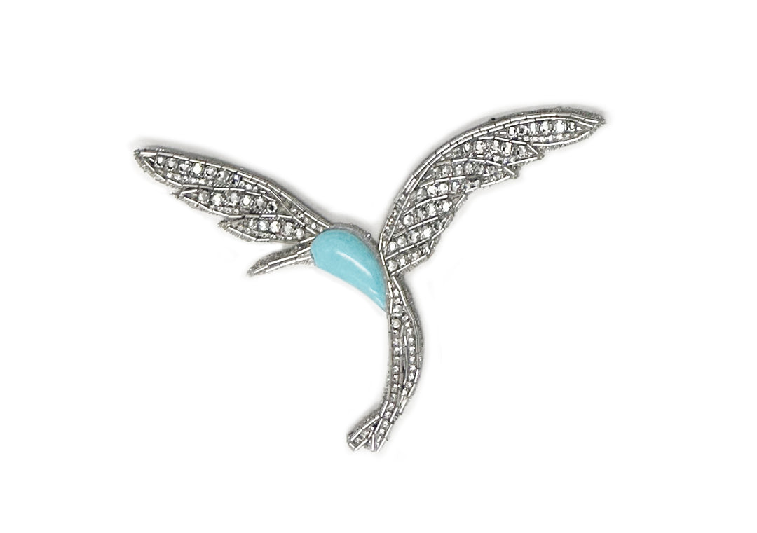 HUMMINGBIRD EMBROIDERY SMALL BROOCH