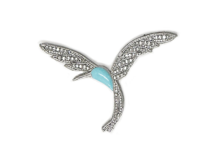 HUMMINGBIRD EMBROIDERY SMALL BROOCH