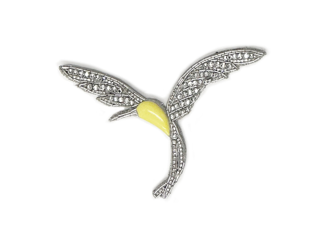 HUMMINGBIRD EMBROIDERY SMALL BROOCH