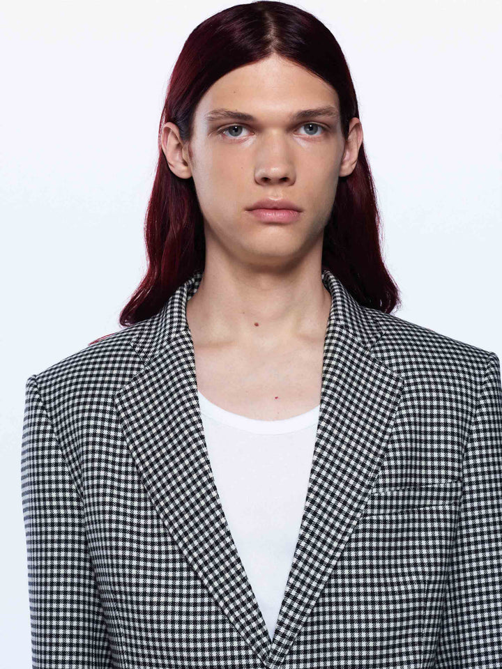 SINGLE BREASTED HOUNDSTOOTH JACKET