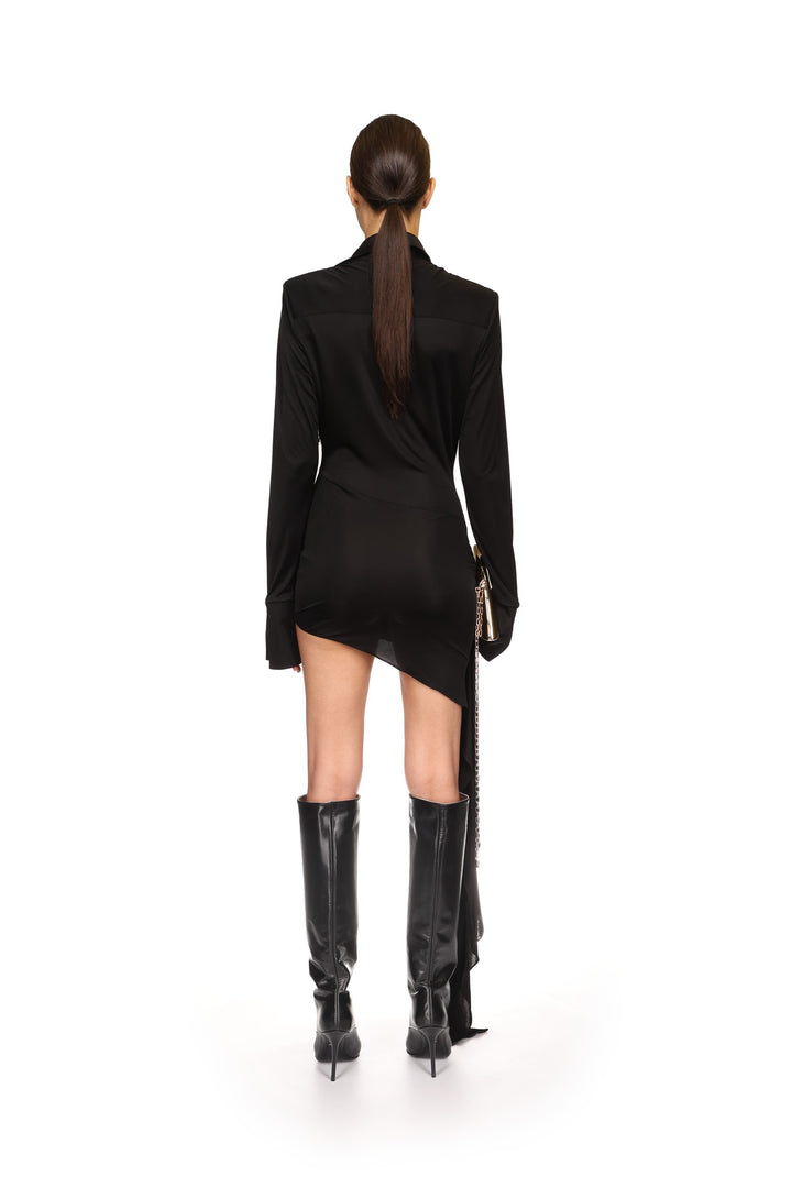 FRONT DRAPE SKIRT POLO SHIRT DRESS