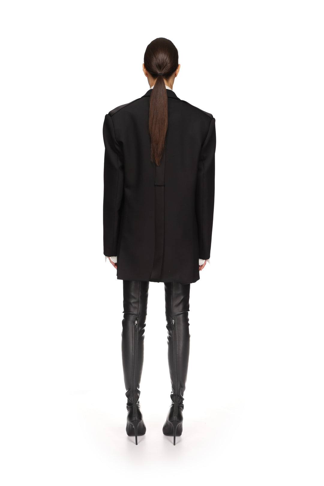 SATIN TAPE DETAIL TAILORED JACKET