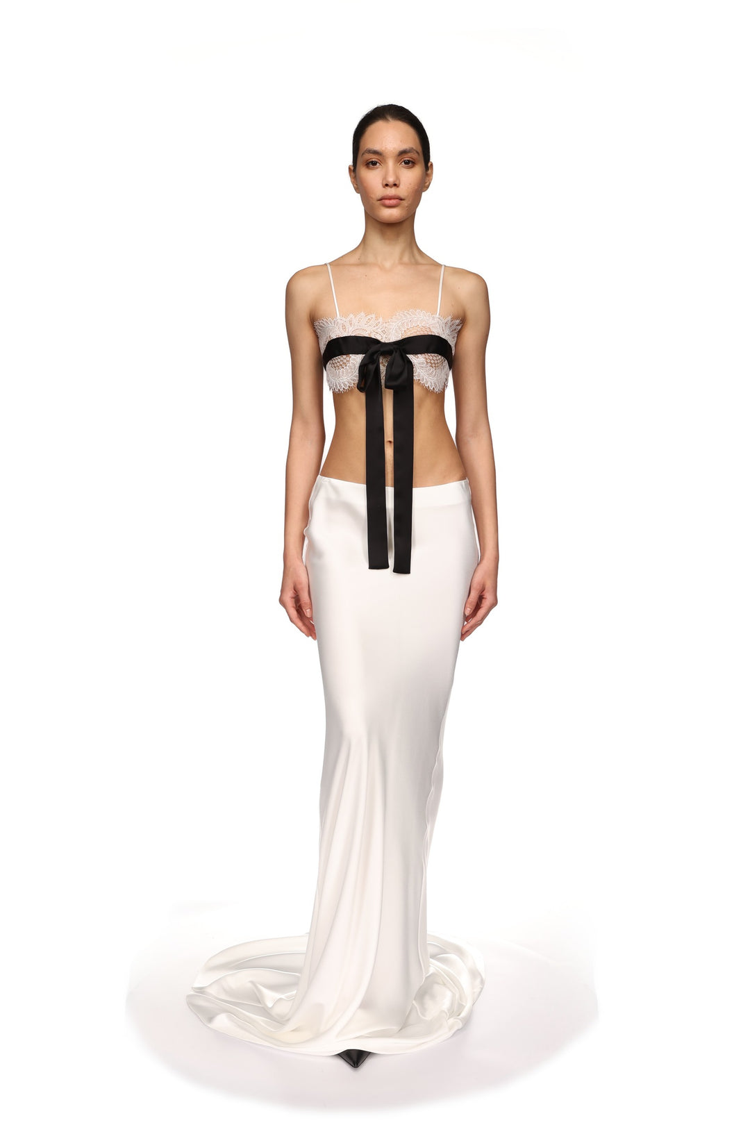 FRONT BOW AND LACE BRA TOP