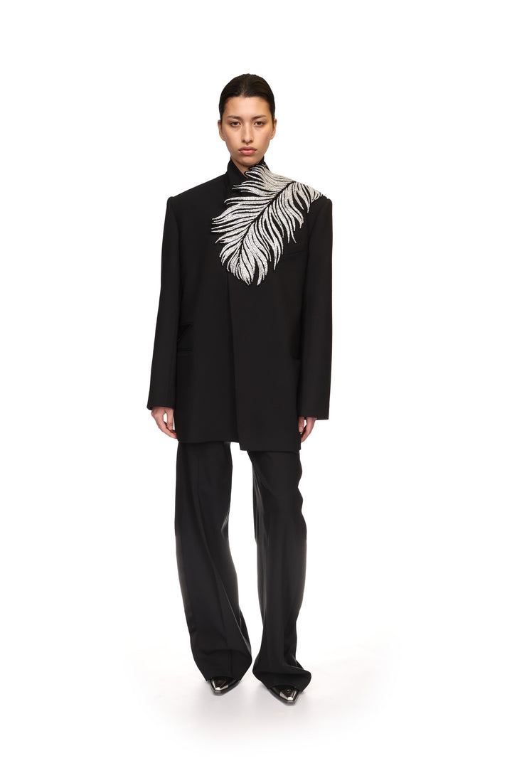 CRYSTAL FEATHER TAILORED JACKET