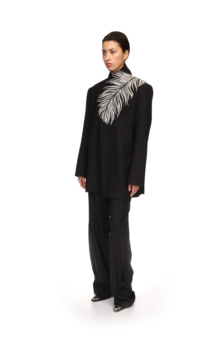 CRYSTAL FEATHER TAILORED JACKET