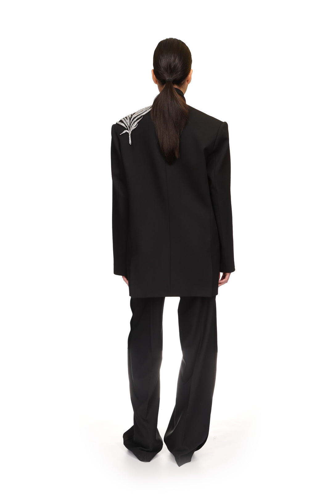 CRYSTAL FEATHER TAILORED JACKET