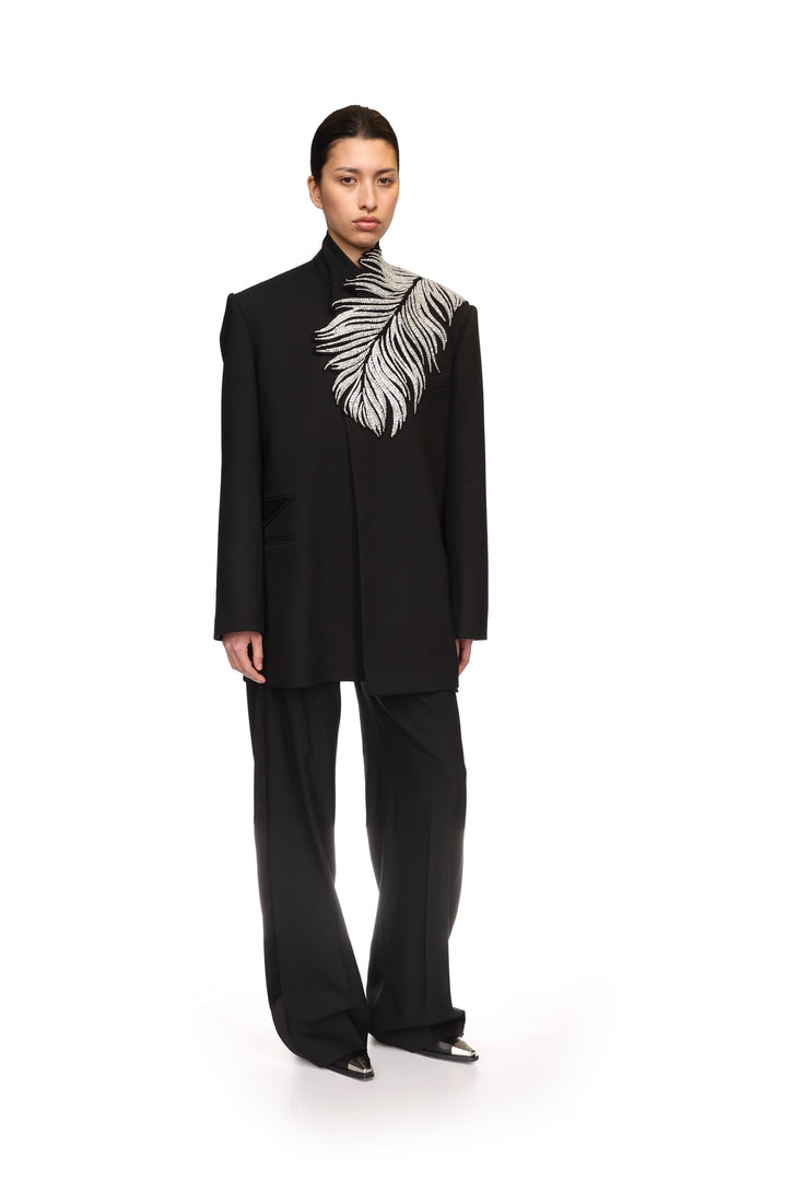 CRYSTAL FEATHER TAILORED JACKET
