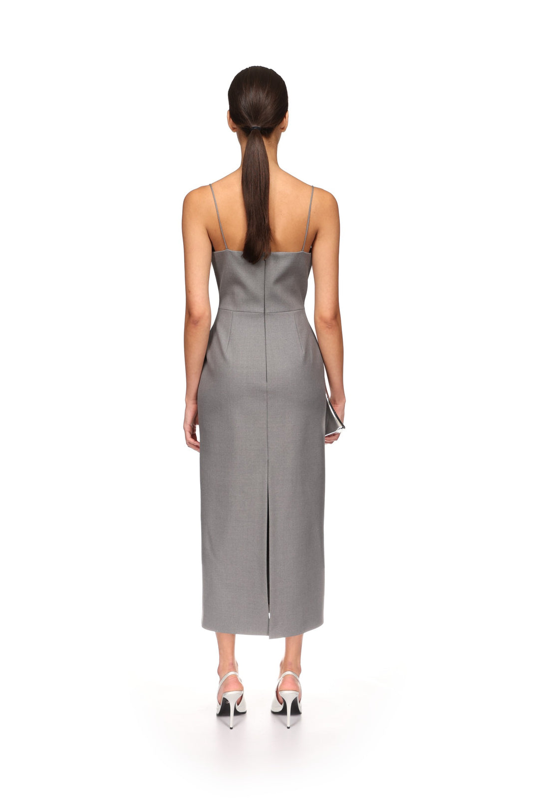 WINGED CUP DETAIL MIDI DRESS