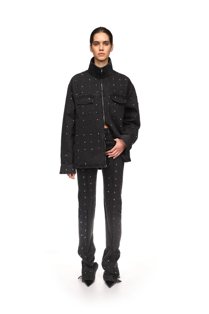 RHINESTONE CRYSTAL EMBROIDERY JACKET