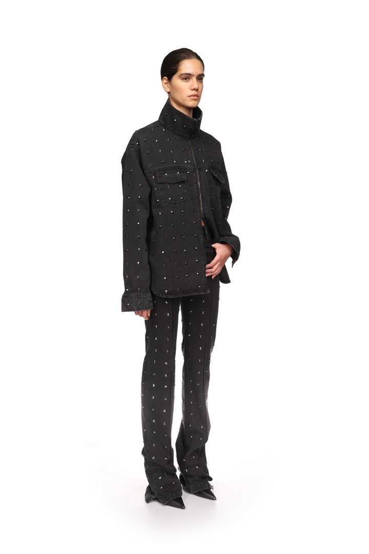 RHINESTONE CRYSTAL EMBROIDERY JACKET