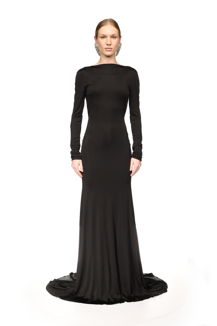 GATHER DETAIL AND OPEN BACK GOWN