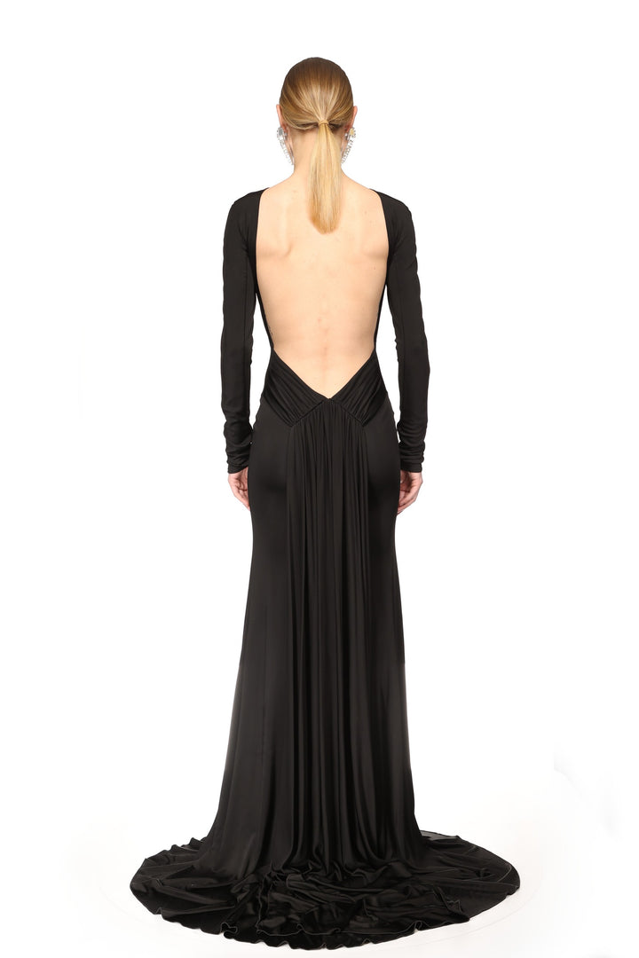 GATHER DETAIL AND OPEN BACK GOWN