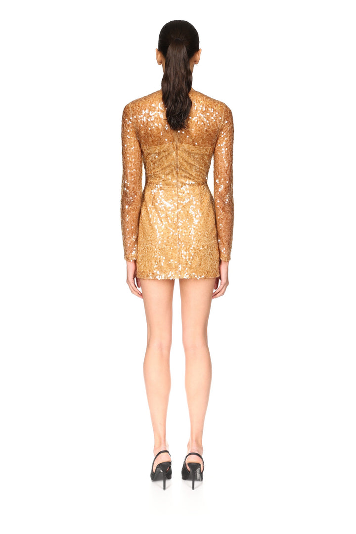 LONG SLEEVE MINI SEQUIN DRESS
